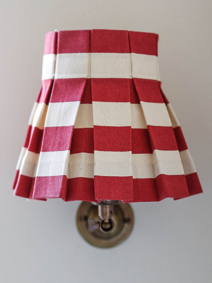 Small red Tangier stripe lampshade