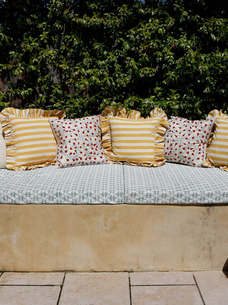 Striped ruffle cushions - set of three