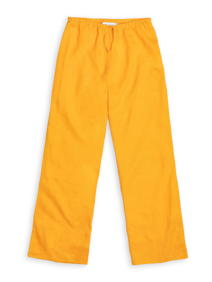Tumeric yellow linen lounge trouser