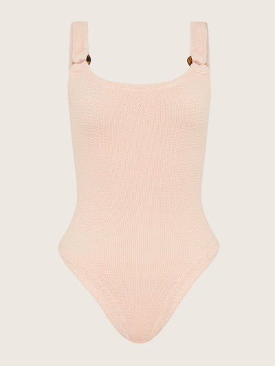 Hunza G Blush pink Domino scoop swimsuit at Collagerie