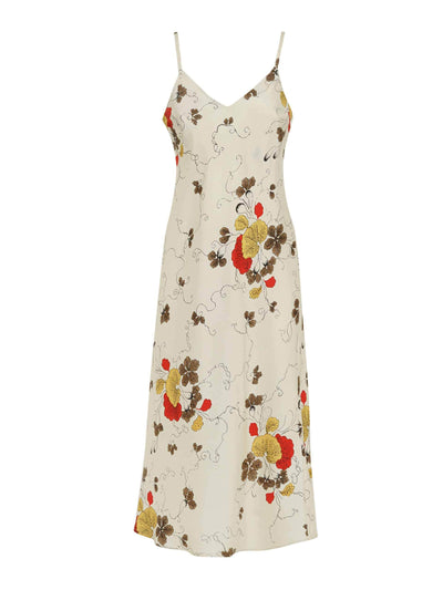 Morpho + Luna White multi floral dora silk nightdress at Collagerie