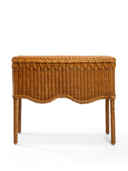 Swid scalloped rattan console table