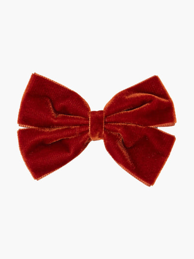 Amaia Rust red large velvet hairclip bow at Collagerie
