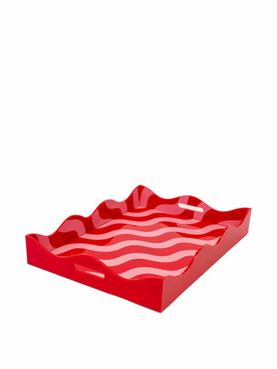 CasaCarta Scallop red and pink tray at Collagerie