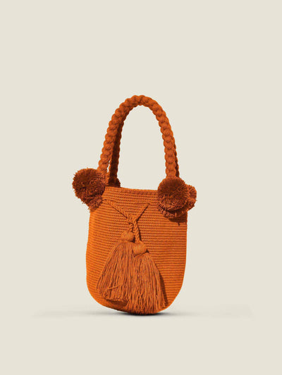 The Colombia Collective Wayuu medium pom pom bag at Collagerie