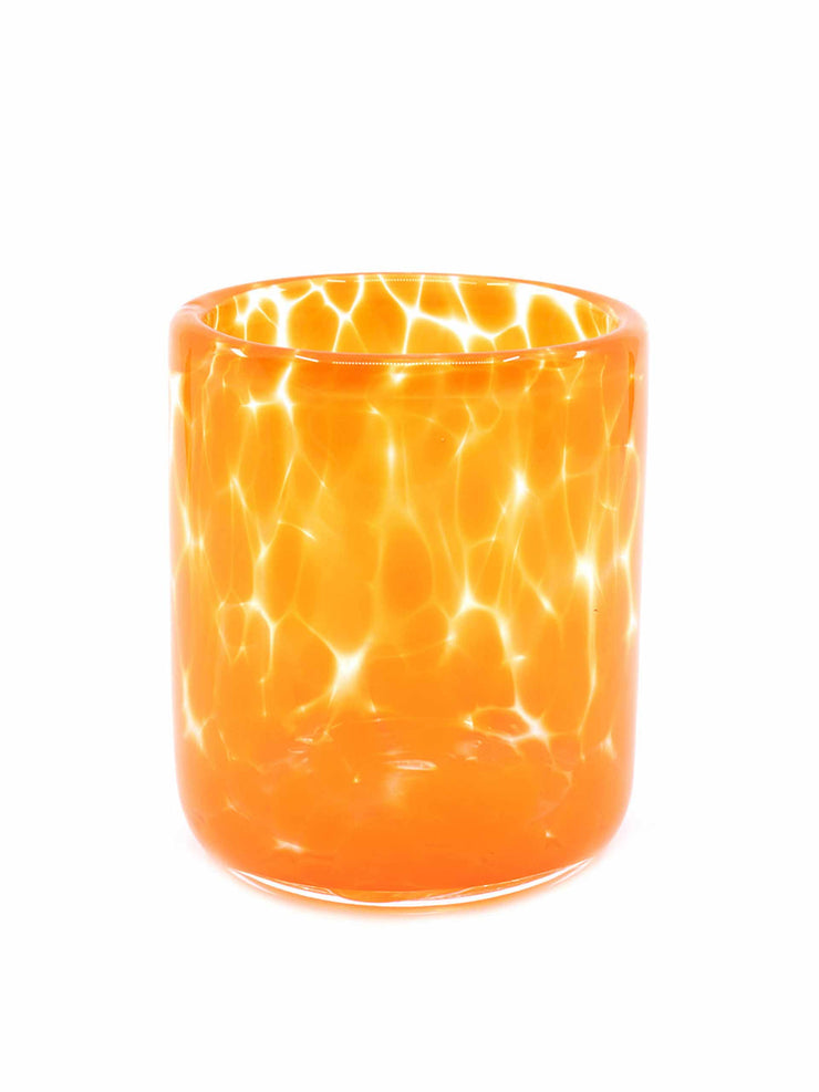 Orange blown glass tumbler