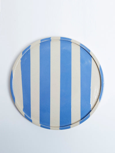 KS Creative Pottery Blue stripe small plate at Collagerie