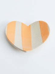 Orange stripe heart trinket dish