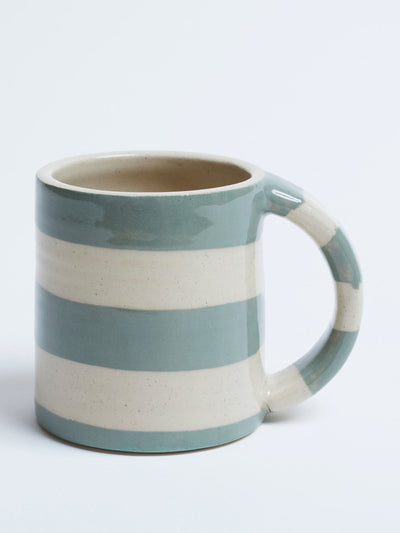 KS Creative Pottery Green stripe mug at Collagerie
