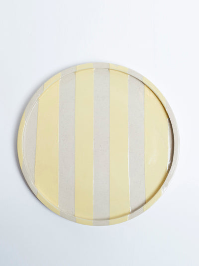 KS Creative Pottery Yellow stripe small plate at Collagerie