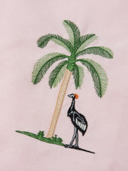 Pink lounge shirt with L'Oiseau Royal embroidery