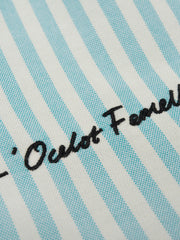 Turquoise lounge shirt L'Ocelot Femelle embroidery stripe