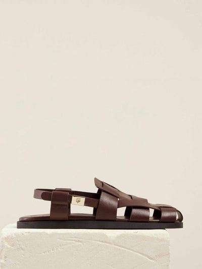 Dear Francis Espresso sandals at Collagerie