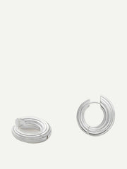Medium silver non-conformist hoops
