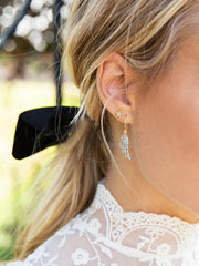 Diamond angel wing earrings