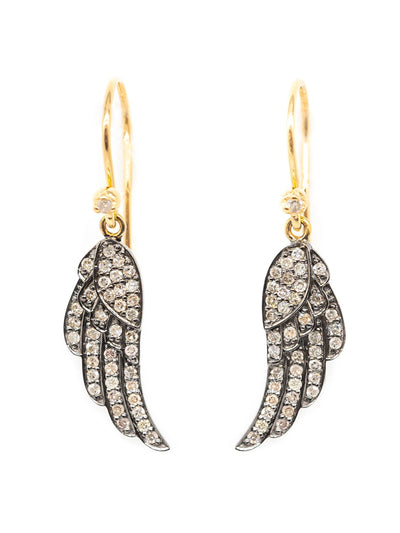 Kirstie Le Marque Diamond angel wing earrings at Collagerie