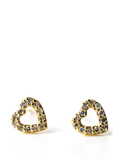 Kirstie Le Marque Diamond and gold heart studs at Collagerie