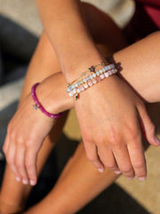 Diamond and opal bead bracelet