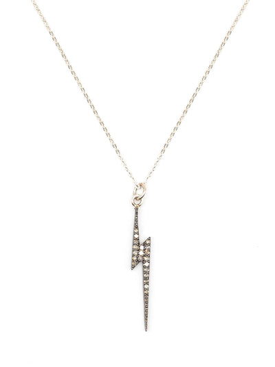 Kirstie Le Marque Diamond & Silver Lightning Bolt Necklace at Collagerie