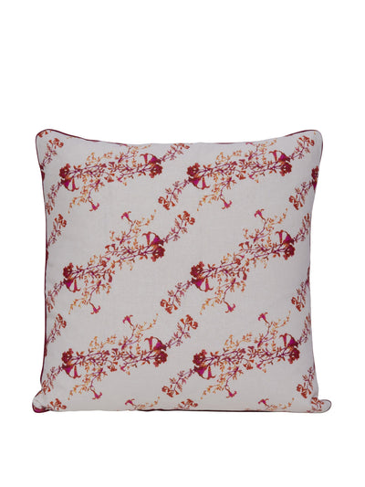 Dar Leone White floral print cushion at Collagerie