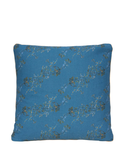 Dar Leone Blue floral print linen cushion at Collagerie