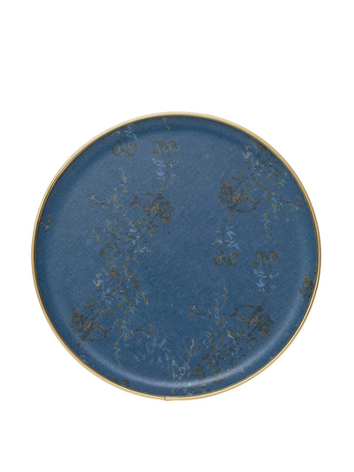 Dar Leone Blue floral print round tray at Collagerie