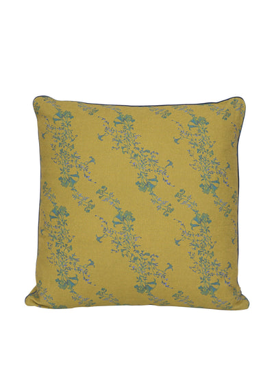 Dar Leone Yellow floral print cushion at Collagerie