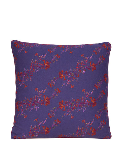 Dar Leone Purple floral print cushion at Collagerie