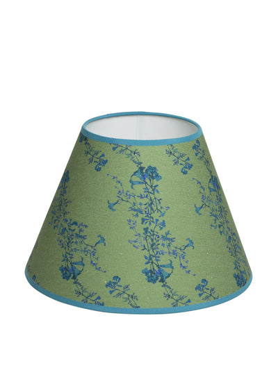 Dar Leone Green floral print linen lampshade at Collagerie