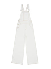 These slightly flared, cropped hem white denim Seventy + Mochi dungarees feature adjustable straps and are the perfect transitional piece. Collagerie.com