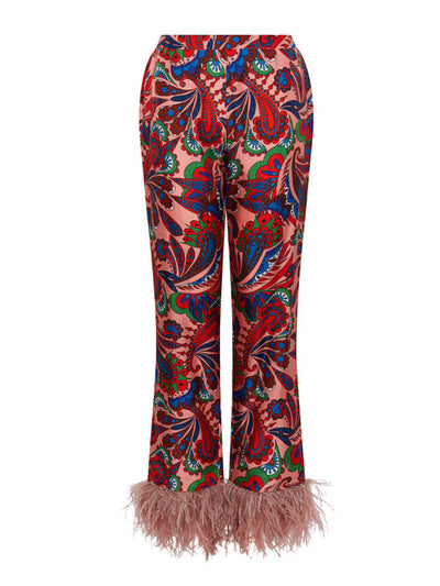Borgo De Nor Eden twill trousers in paisley pink at Collagerie