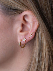 Diamond and yellow gold lightning bolt earrings