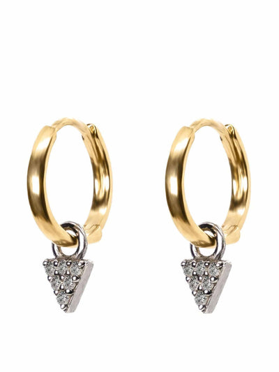 Kirstie Le Marque Tiny diamond charm huggie hoops at Collagerie