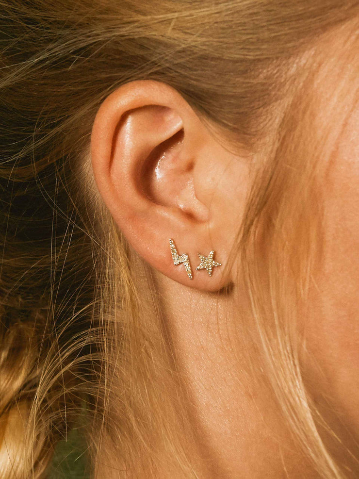 Diamond and silver star studs Jewellery Kirstie Le Marque    - Collagerie