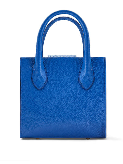 Noble Macmillan Electric blue mini tote bag at Collagerie