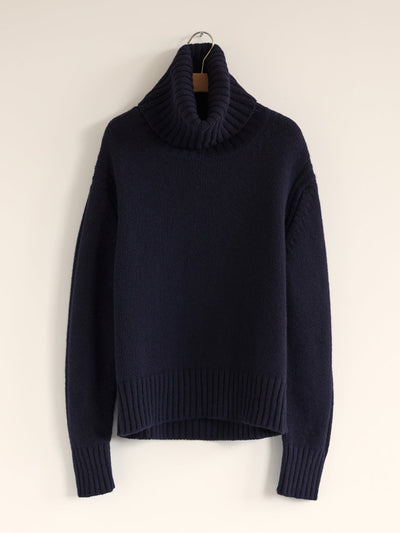 &Daughter Roshin lambswool roll-neck sweater in navy at Collagerie