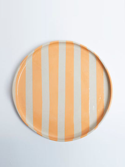 KS Creative Pottery Orange stripe medium plate at Collagerie