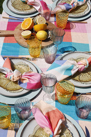 Multi-checked napkins, set of 4
