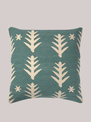 Aspen cotton dhurrie large green floor cushion cover