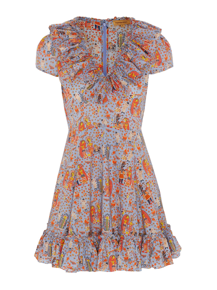 Florence dress bihar blessings periwinkle multi colour
