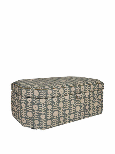 Penny Morrison Ottoman box in killi duck egg on natural at Collagerie