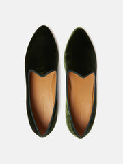 Forest green velvet Venetian slipper