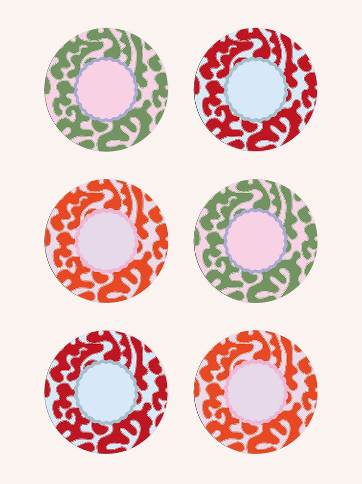 Fruit loop coasters (set of 6)