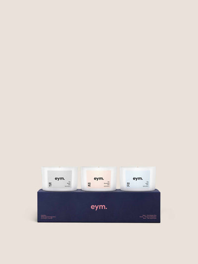Eym Set of 3 mini candles gift set at Collagerie