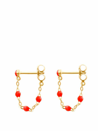 Gigi clozeau Resin pearl chain hoop earrings at Collagerie