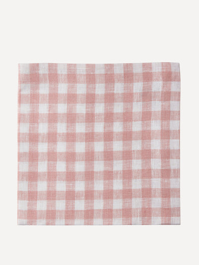 Rebecca Udall Classic pink gingham linen napkin at Collagerie