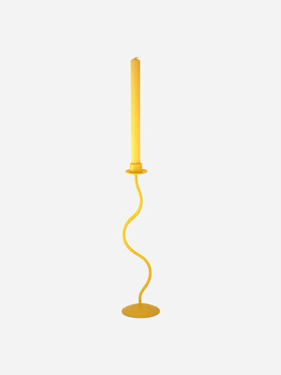 Bias Editions Yellow wiggle candle stick holder at Collagerie