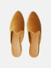 Gold velvet Venetian mule