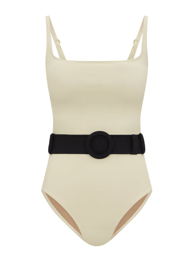 Evarae Creme and black Cassandra one piece at Collagerie
