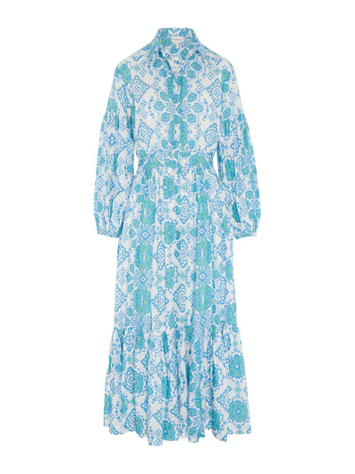 Evarae Mosaic Marina Sienna dress in Lenzing Linen at Collagerie